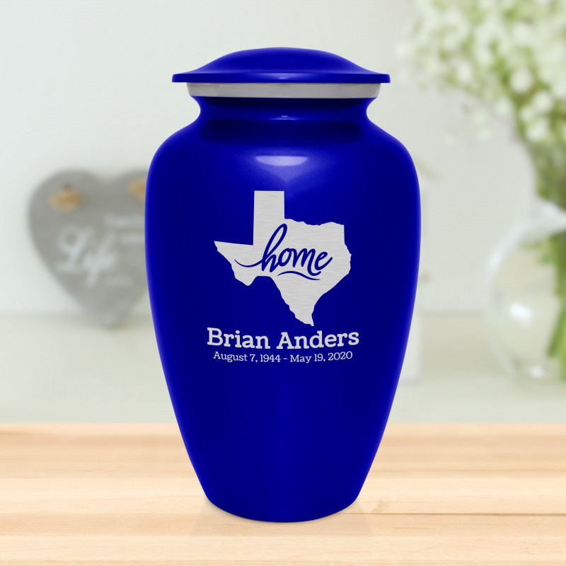 Texas Home Cremation Urn - Midnight Blue