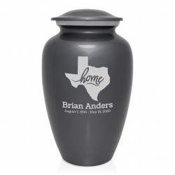 Texas Home Cremation Urn - Gunmetal Gray