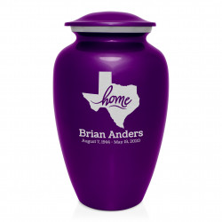 Texas Home Cremation Urn - Purple Luster