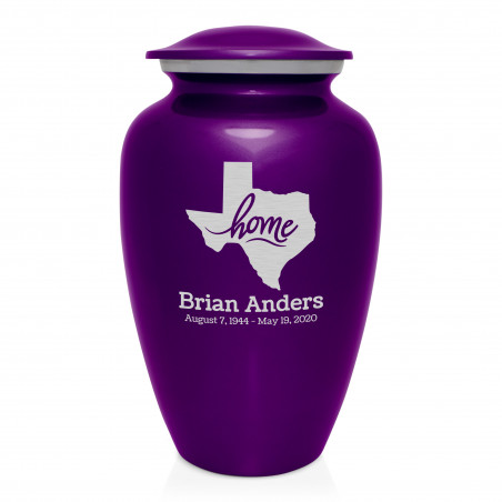 Texas Home Cremation Urn - Purple Luster