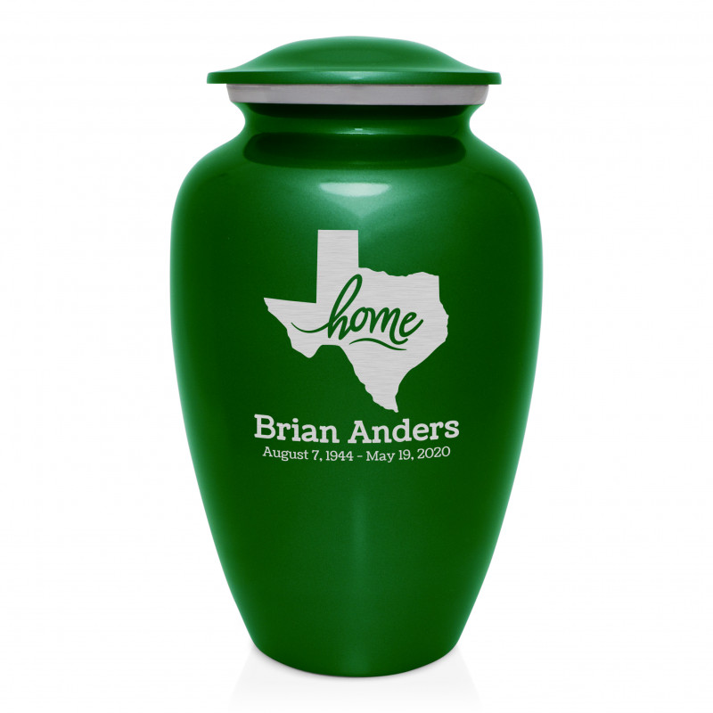 Texas Home Cremation Urn - Shamrock Green