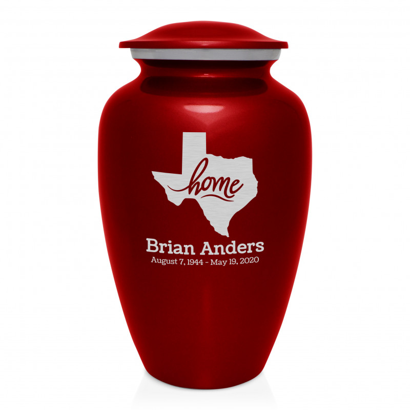 Texas Home Cremation Urn - Ruby Red