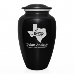 Texas Home Cremation Urn - Jet Black