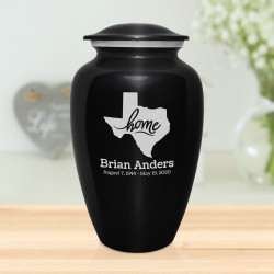 Texas Home Cremation Urn - Jet Black