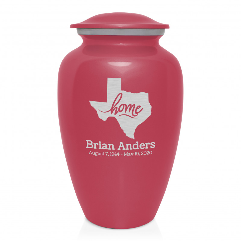 Texas Home Cremation Urn - Rose Pink