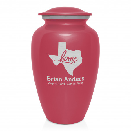 Texas Home Cremation Urn - Rose Pink