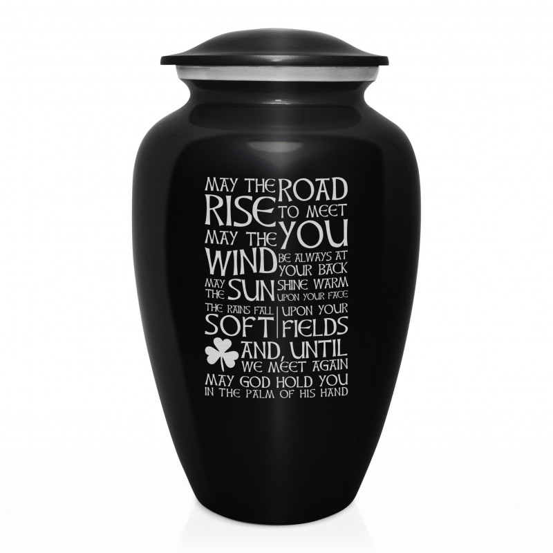Irish Blessing Cremation Urn - Jet Black