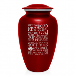 Irish Blessing Cremation Urn - Ruby Red