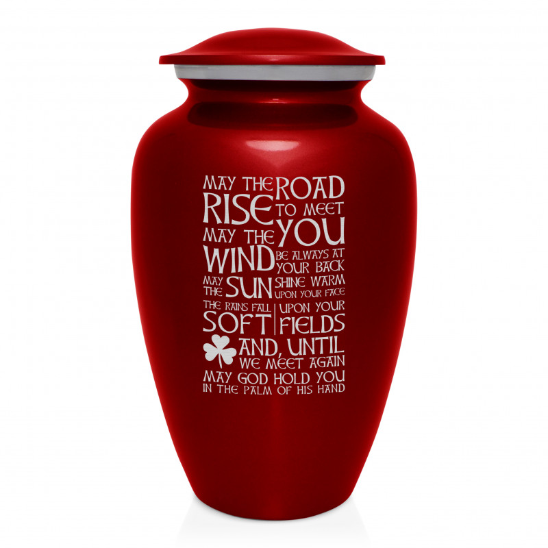 Irish Blessing Cremation Urn - Ruby Red