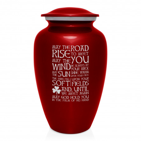 Irish Blessing Cremation Urn - Ruby Red