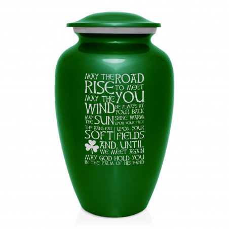 Irish Blessing Cremation Urn - Shamrock Green
