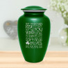 Irish Blessing Cremation Urn - Shamrock Green