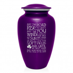 Irish Blessing Cremation Urn - Purple Luster