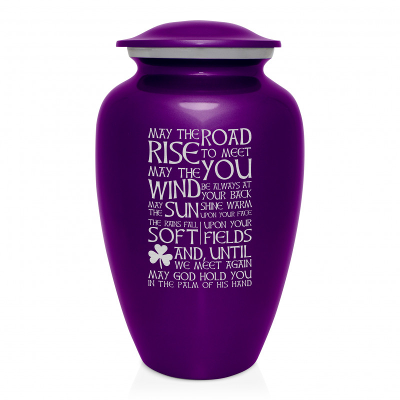 Irish Blessing Cremation Urn - Purple Luster