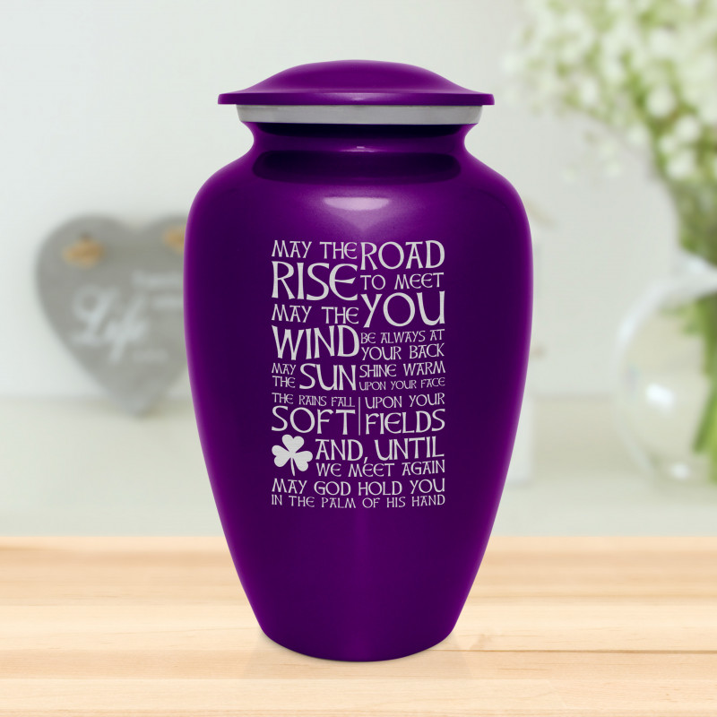 Irish Blessing Cremation Urn - Purple Luster