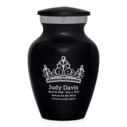 Princess Tiara Keepsake Urn - Jet Black