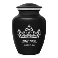 Princess Tiara Sharing Urn - Jet Black