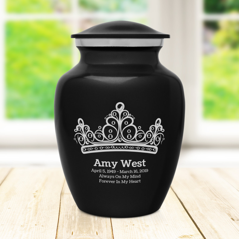 Princess Tiara Sharing Urn - Jet Black
