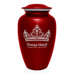 Princess Tiara Cremation Urn - Ruby Red