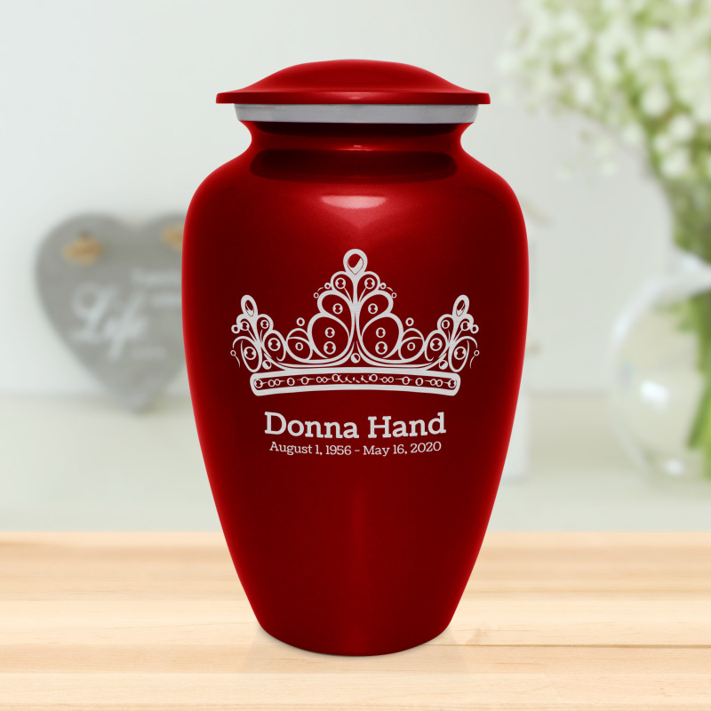 Princess Tiara Cremation Urn - Ruby Red