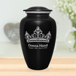 Princess Tiara Cremation Urn - Jet Black