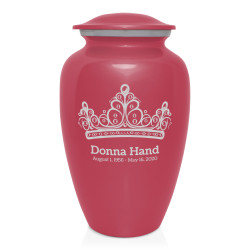 Princess Tiara Cremation Urn - Rose Pink