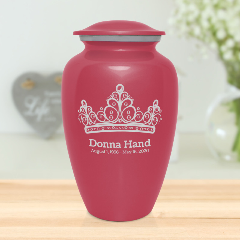 Princess Tiara Cremation Urn - Rose Pink