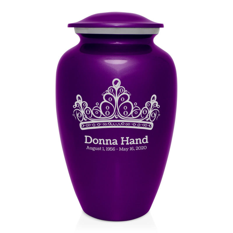 Princess Tiara Cremation Urn - Purple Luster