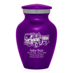 Fire Truck Keepsake Urn - Purple Luster