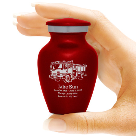 Fire Truck Keepsake Urn - Ruby Red