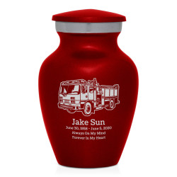Fire Truck Keepsake Urn - Ruby Red