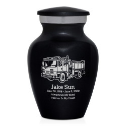 Fire Truck Keepsake Urn - Jet Black