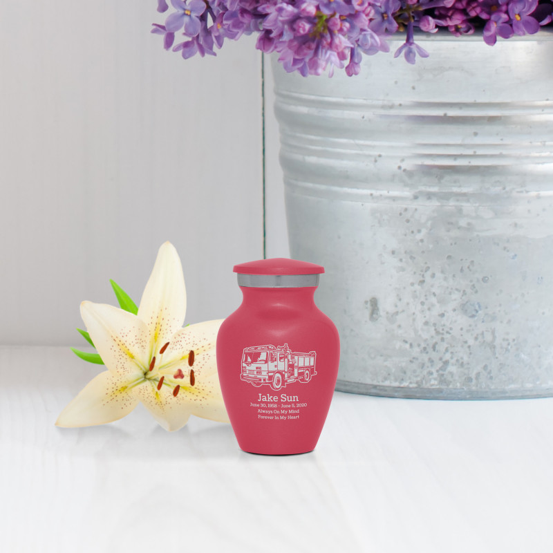 Fire Truck Keepsake Urn - Rose Pink