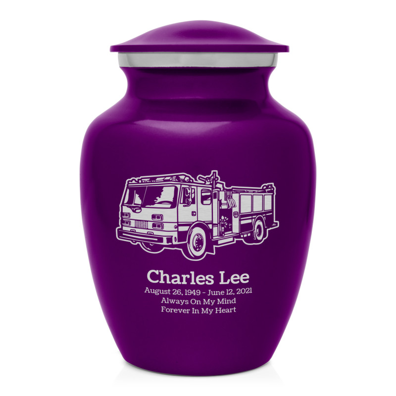 Fire Truck Sharing Urn - Purple Luster