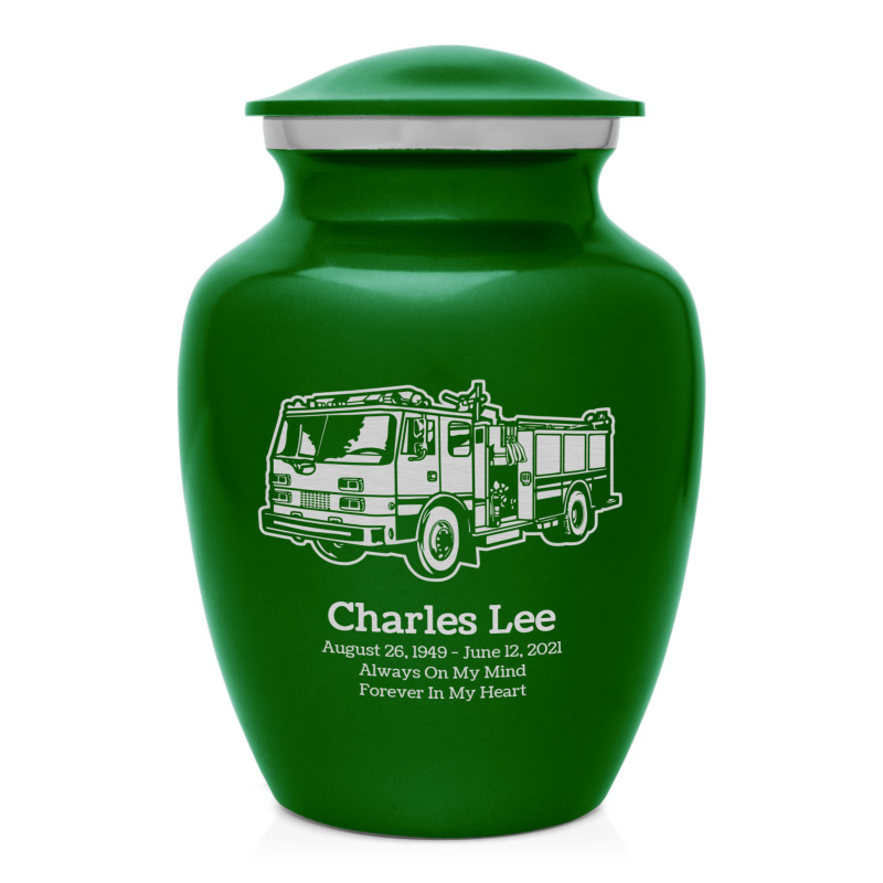 Fire Truck Sharing Urn - Shamrock Green