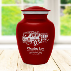 Fire Truck Sharing Urn - Ruby Red