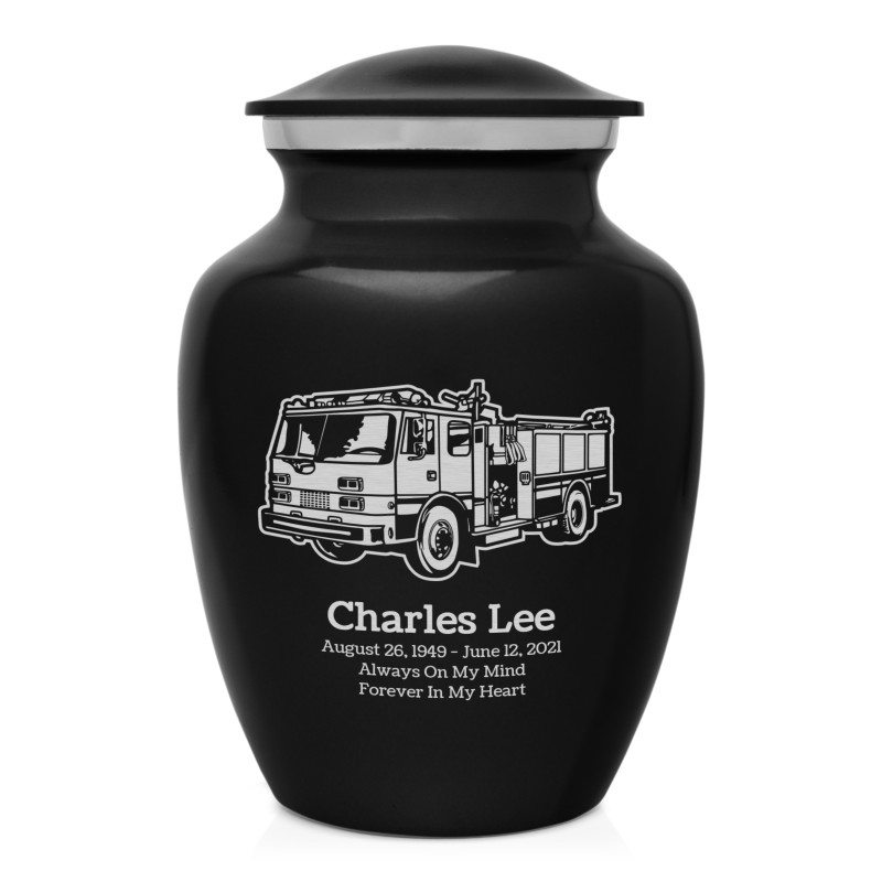 Fire Truck Sharing Urn - Jet Black