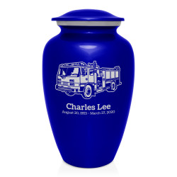 Fire Truck Cremation Urn - Midnight Blue