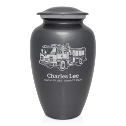 Fire Truck Cremation Urn - Gunmetal Gray
