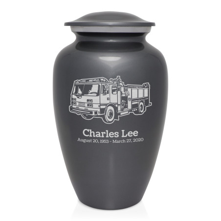 Fire Truck Cremation Urn - Gunmetal Gray