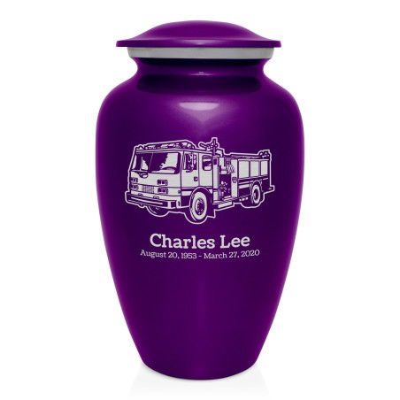 Fire Truck Cremation Urn - Purple Luster