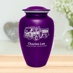 Fire Truck Cremation Urn - Purple Luster