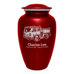 Fire Truck Cremation Urn - Ruby Red