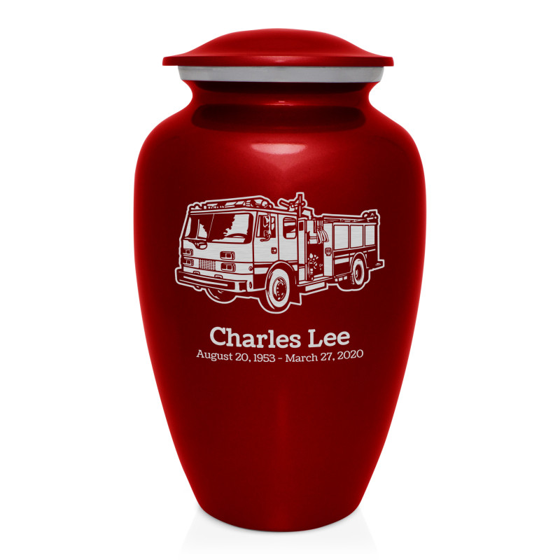 Fire Truck Cremation Urn - Ruby Red
