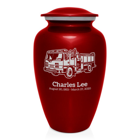 Fire Truck Cremation Urn - Ruby Red