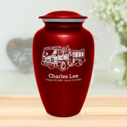 Fire Truck Cremation Urn - Ruby Red