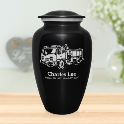Fire Truck Cremation Urn - Jet Black