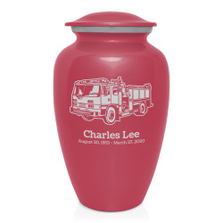 Fire Truck Cremation Urn - Rose Pink
