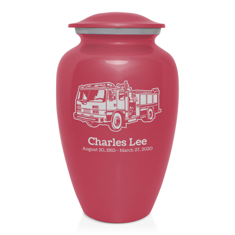 Fire Truck Cremation Urn - Rose Pink