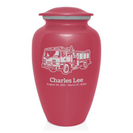 Fire Truck Cremation Urn - Rose Pink